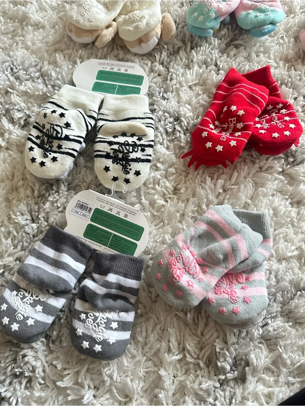 Boogie toes socks panda bunny bear cartoon for baby toddler 12 pairs bundles